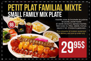 Small Family Mix Plate Offer at $29.99